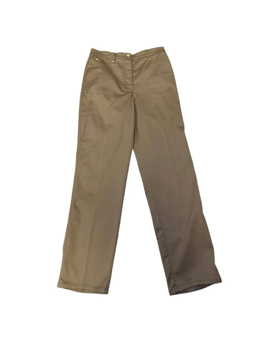 St. John Brown High-Rise Straight-Leg Pants Size 6